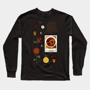 Red-Orange Honeycore Aesthetic Long Sleeve T-Shirt